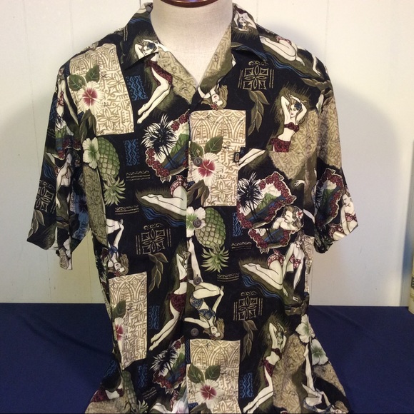 VTG Hawaiian mens shirt with Hawaiian Beauties - Picture 2 of 12